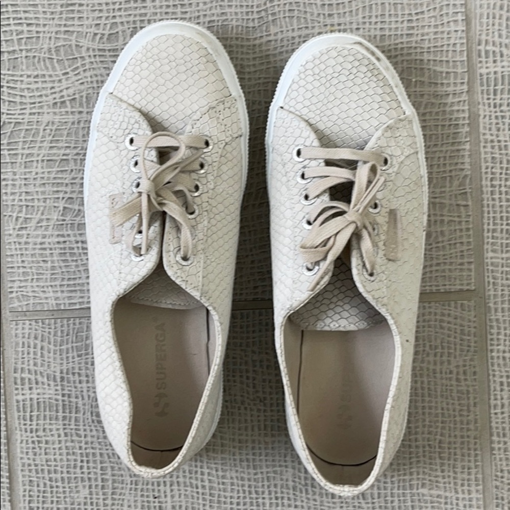 Superga Leather Snakeskin Sneaker size 39.5 / 8.5